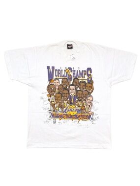 Vintage 80s LA Lakers NBA World Champs 1987 Drive for Five Caricature TShirt